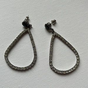 Vintage drop earrings with green accent stone